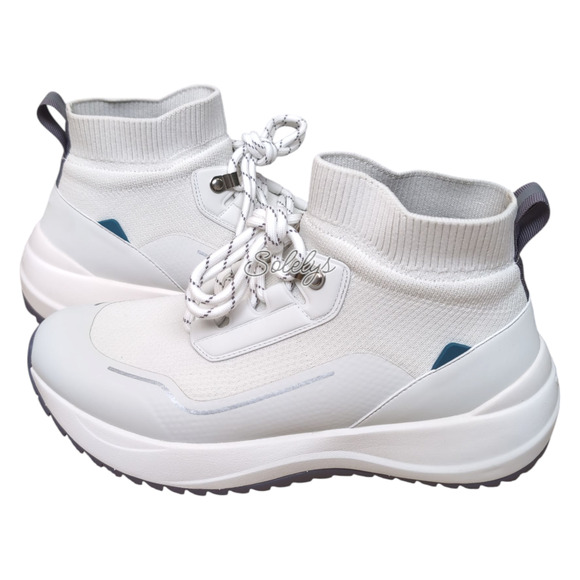 Vessi Stormburst High Women 8 White Granite Waterproof Knit DymaTex Sneaker Boot - Picture 10 of 10